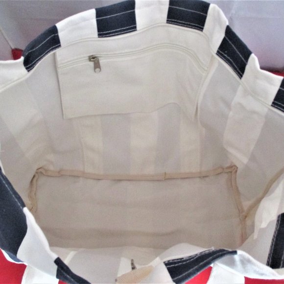 Cathy's Concepts Personalized " D " Navy Striped Canvas Tote Bag - Picture 5 of 7